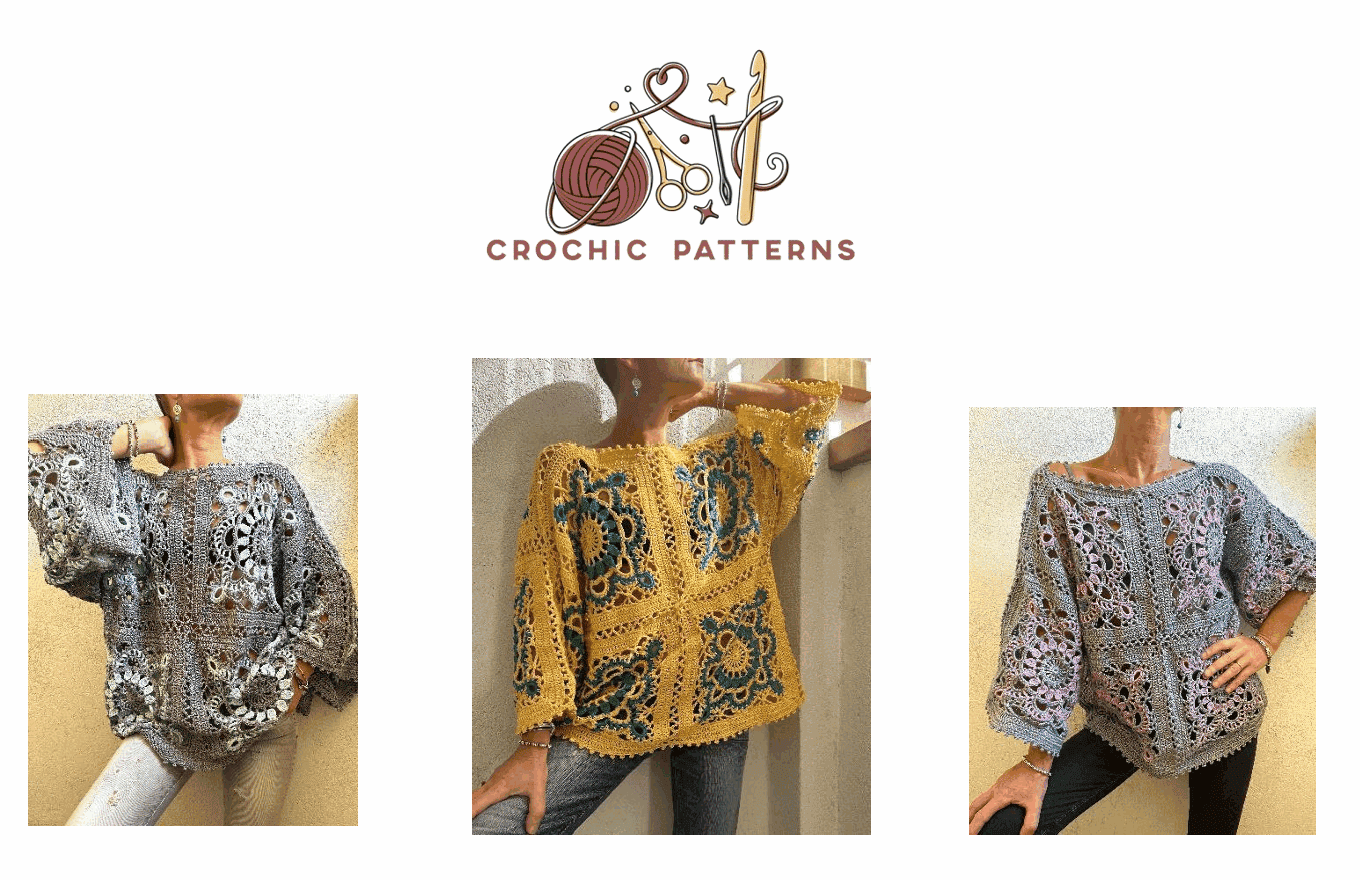 TinyKnocts® crochic Pattern Cardigan TinyKnocts - CLAS TOP Granny Square 🧶