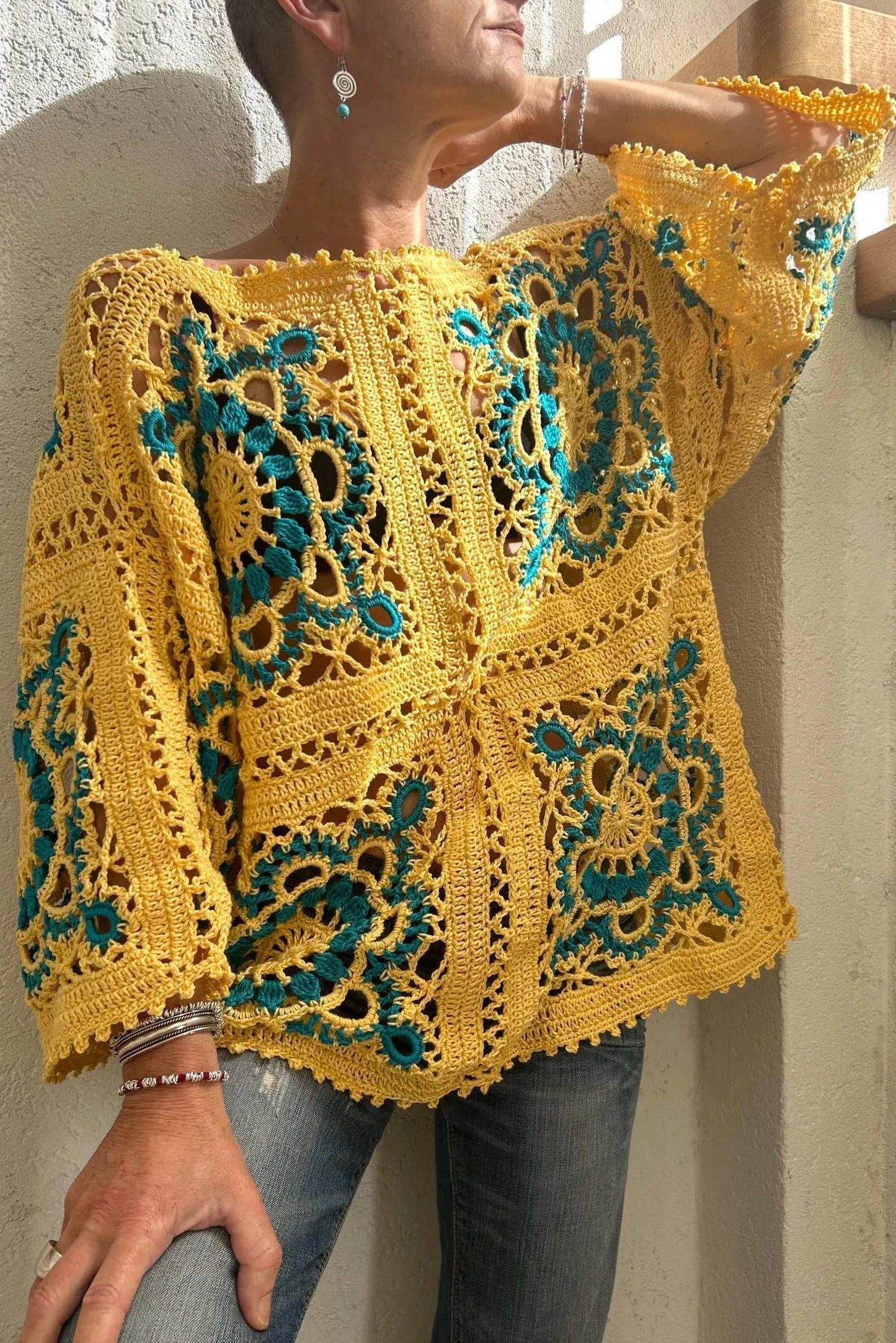 TinyKnocts® crochic Pattern Cardigan TinyKnocts - CLAS TOP Granny Square 🧶